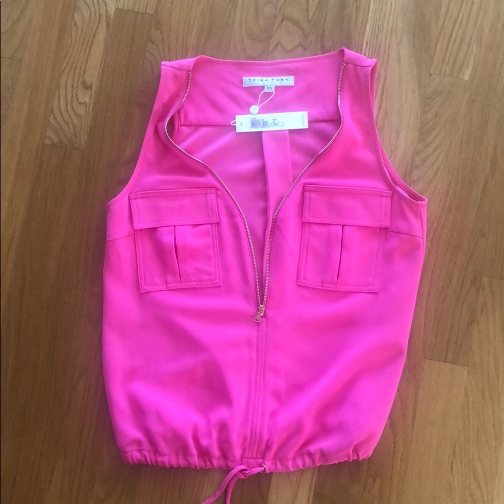 Trina Turk Karmandy Top. Bright pink.